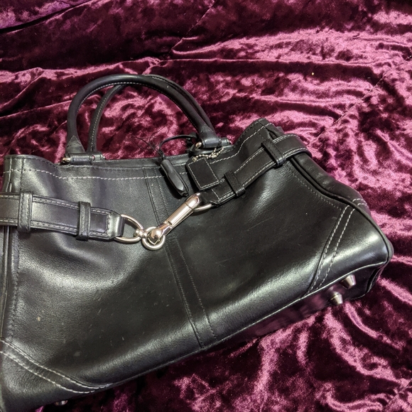 Coach black leather belted Hampton mini satchel - Picture 3 of 6